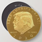 TRUMP 2020 RONDE BUTTON 6,0 CM (Voorkant /achterkant)