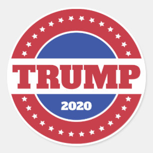 Trump 2020 rood wit & blauw ronde sticker