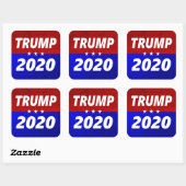 Trump 2020 rood, wit en blauw politiek vierkante sticker (Vel)