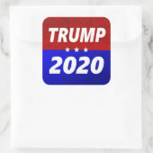Trump 2020 rood, wit en blauw politiek vierkante sticker (Tas)