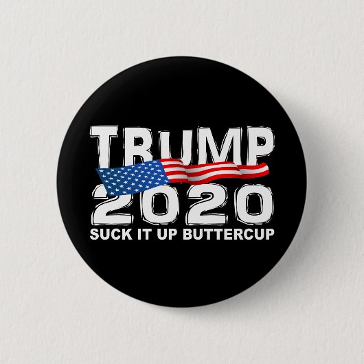TRUMP 2020 slokt het op Buttercup Ronde Button 5,7 Cm (Voorkant)