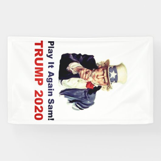 Trump 2020 Speel het opnieuw Sam populair Spandoek (Horizontaal)
