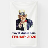Trump 2020 Speel het opnieuw Sam populair Spandoek (Verticaal)