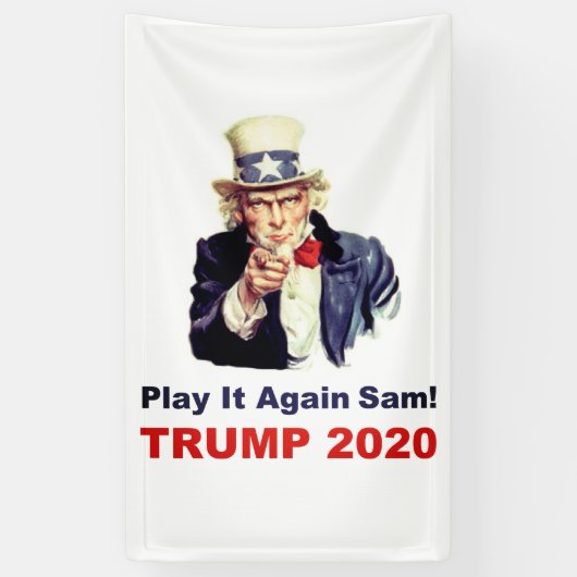 Trump 2020 Speel het opnieuw Sam populair Spandoek (Verticaal)