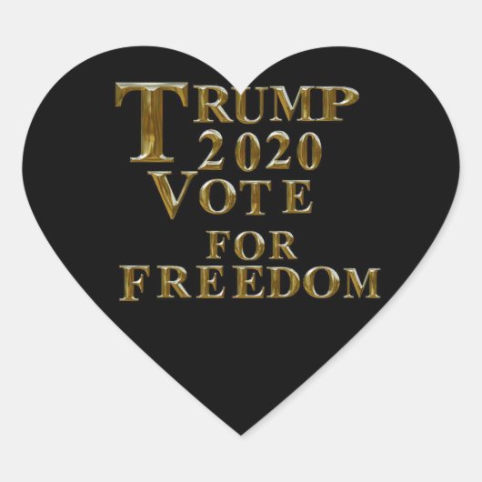 TRUMP 2020 STEM VOOR VRIJHEID HART STICKER (Voorkant)