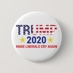 Trump 2020, Trump 2020 Laat liberalen weer huilen Ronde Button 5,7 Cm