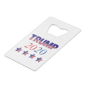 Trump 2020 USA Creditkaart Flessenopener (Voorkant Gekanteld)