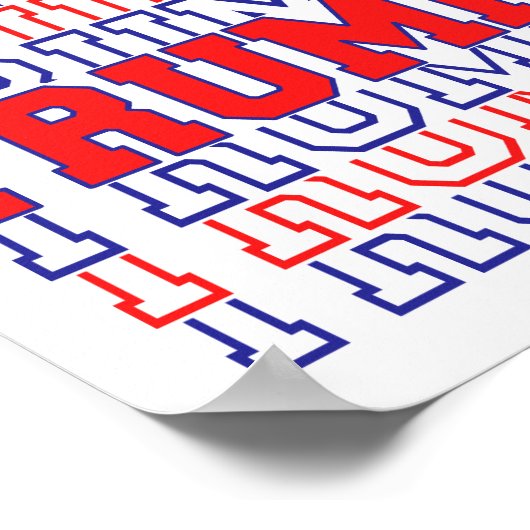 Trump 2020 Verkiezing rood wit blauw Poster (Hoek)