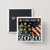 TRUMP 2020 VIERKANTE BUTTON 5,1 CM (Voorkant /achterkant)