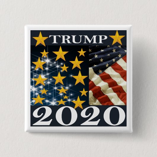 TRUMP 2020 VIERKANTE BUTTON 5,1 CM (Voorkant)