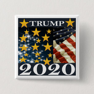 TRUMP 2020 VIERKANTE BUTTON 5,1 CM
