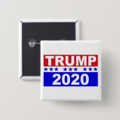Trump 2020 vierkante button 5,1 cm (Voorkant /achterkant)