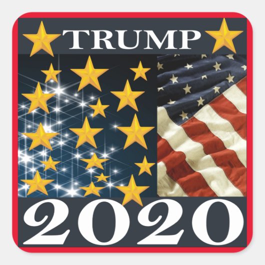 TRUMP 2020 VIERKANTE STICKER (Voorkant)