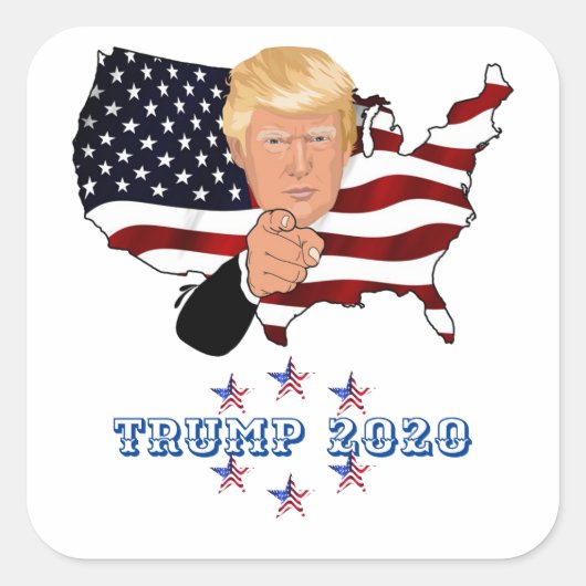 Trump 2020 vierkante sticker (Voorkant)