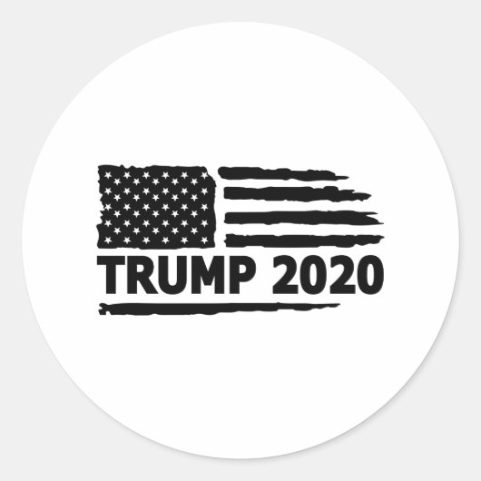 Trump 2020-vlag ronde sticker (Voorkant)