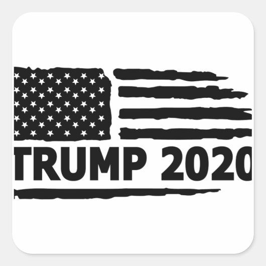 Trump 2020-vlag vierkante sticker (Voorkant)