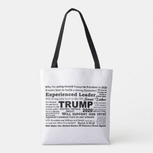Trump 2020 Waarom ik stem voor Trump 2020 Tote Bag