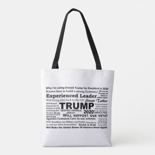 Trump 2020 Waarom ik stem voor Trump 2020 Tote Bag (Achterkant)