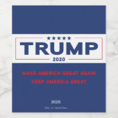 Trump 2020 Wijnlabel Wijn Etiket (Enkel label)