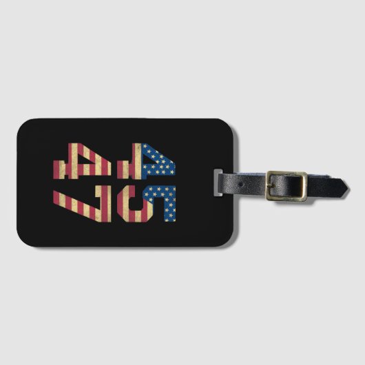 Trump 2024 45 47 -Amerikaanse vlag Retro 4547 Bagagelabel (Voorkant (horizontaal))