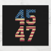 Trump 2024 45 47 -Amerikaanse vlag Retro 4547 Bier Etiket (Enkel label)