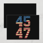 Trump 2024 45 47 -Amerikaanse vlag Retro 4547 Briefkaart (Voorkant / Achterkant)
