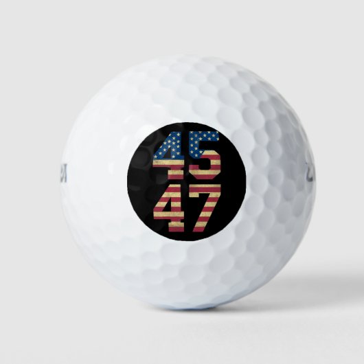 Trump 2024 45 47 -Amerikaanse vlag Retro 4547 Golfballen (Voorkant)