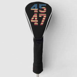 Trump 2024 45 47 -Amerikaanse vlag Retro 4547 Golfheadcover