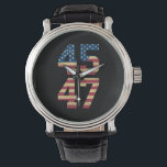Trump 2024 45 47 -Amerikaanse vlag Retro 4547 Horloge<br><div class="desc">Trump 2024 45 47 Amerikaanse vlag Retro 4547 Trump 2024</div>