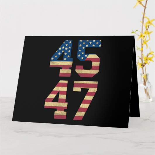 Trump 2024 45 47 -Amerikaanse vlag Retro 4547 Kaart (Gele Bloem)