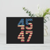 Trump 2024 45 47 -Amerikaanse vlag Retro 4547 Kaart (Staand voorkant)