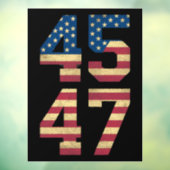 Trump 2024 45 47 -Amerikaanse vlag Retro 4547 Raamsticker (Vel 3)