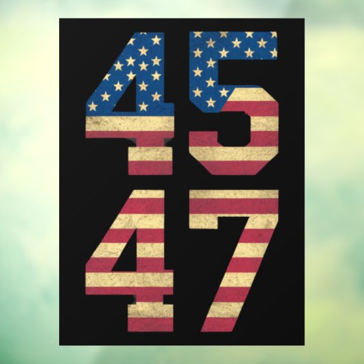 Trump 2024 45 47 -Amerikaanse vlag Retro 4547 Raamsticker (Vel 3)