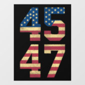 Trump 2024 45 47 -Amerikaanse vlag Retro 4547 Raamsticker (Vel)