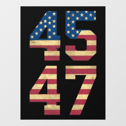 Trump 2024 45 47 -Amerikaanse vlag Retro 4547 Raamsticker (Vel)