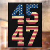 Trump 2024 45 47 -Amerikaanse vlag Retro 4547 Raamsticker (Vel 2)