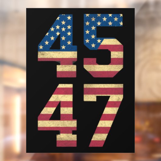 Trump 2024 45 47 -Amerikaanse vlag Retro 4547 Raamsticker (Vel 2)