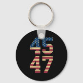 Trump 2024 45 47 -Amerikaanse vlag Retro 4547 Sleutelhanger (Voorkant)