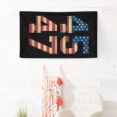 Trump 2024 45 47 -Amerikaanse vlag Retro 4547 Spandoek (Insitu)