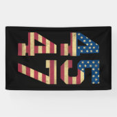 Trump 2024 45 47 -Amerikaanse vlag Retro 4547 Spandoek (Horizontaal)