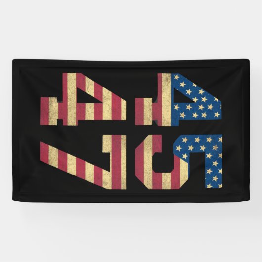 Trump 2024 45 47 -Amerikaanse vlag Retro 4547 Spandoek (Horizontaal)