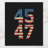 Trump 2024 45 47 -Amerikaanse vlag Retro 4547 Wijn Etiket (Enkel label)