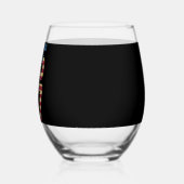 Trump 2024 45 47 -Amerikaanse vlag Retro 4547 Wijnglas Zonder Voet (Rechts)