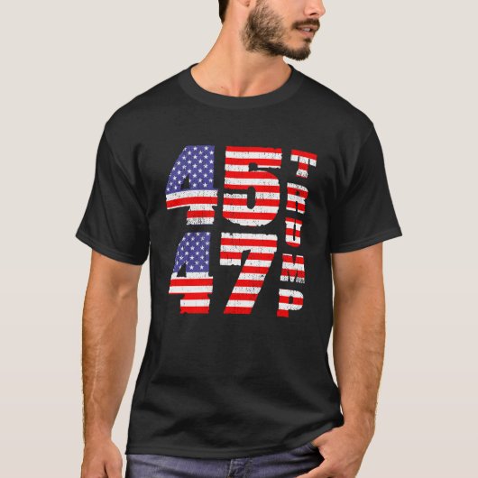 Trump 2024 45 47 anti Biden pro Trump T-Shirt (Voorkant)