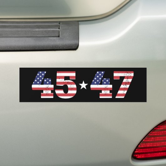 Trump 2024 45 47 bumpersticker (Op auto)