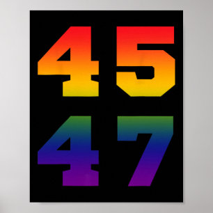 Trump 2024 45 47 LGBT Pride Vlag Regenboog 45 47 Poster