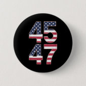 Trump 2024 45 47 Retro Ronde Button 5,7 Cm (Voorkant)