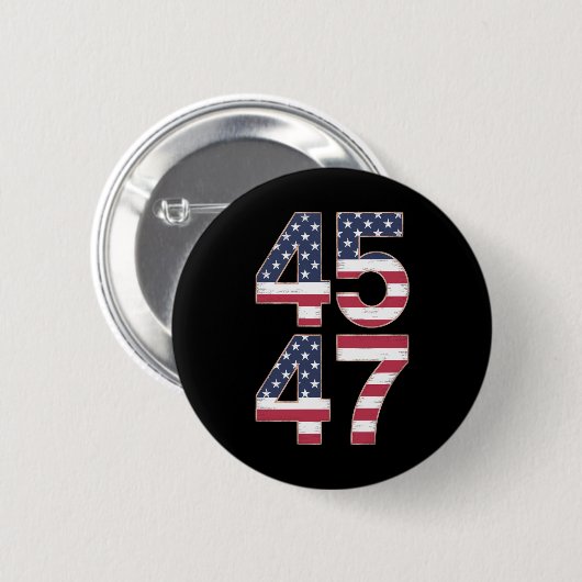 Trump 2024 45 47 Retro Ronde Button 5,7 Cm (Voorkant /achterkant)