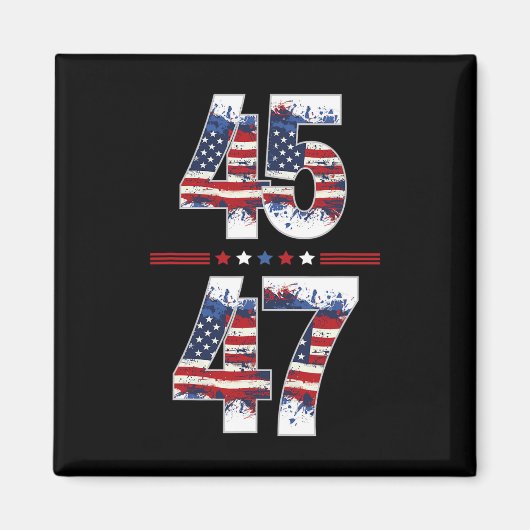 Trump 2024 45-47  stijl magneet (Voorkant)