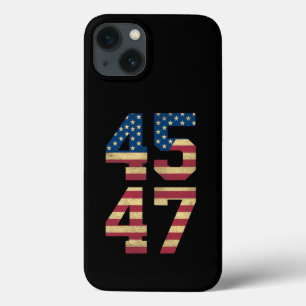 Trump 2024 45 47 Vintage Amerikaanse Vlag Retro 45 Case-Mate iPhone Case